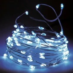 Guirlande Lumineuse|KOOPMAN Guirlande lumineuse 12 m 120 Micro LED Fil d'argent Blanc froid
