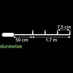 Guirlande Lumineuse|KAEMINGK Guirlande lumineuse à piles 1,70 m 24 LED câble noir Durawise Blanc froid Blanc Froid - câble noir