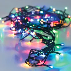 Guirlande Lumineuse|KOOPMAN Guirlande lumineuse à piles 14.50 m 192 LED câble noir Luxe Multicolore Multicolore - câble noir