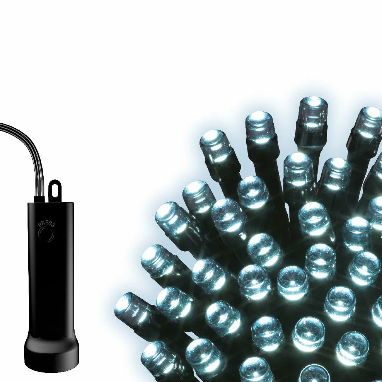 Guirlande Lumineuse|KAEMINGK Guirlande lumineuse à piles 2 m 192 LED câble noir Grappe Durawise Blanc froid