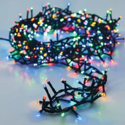 Guirlande Lumineuse|KOOPMAN Guirlande lumineuse à piles 4 m 200 LED câble vert Boa Multicolore Multicolore - câble vert