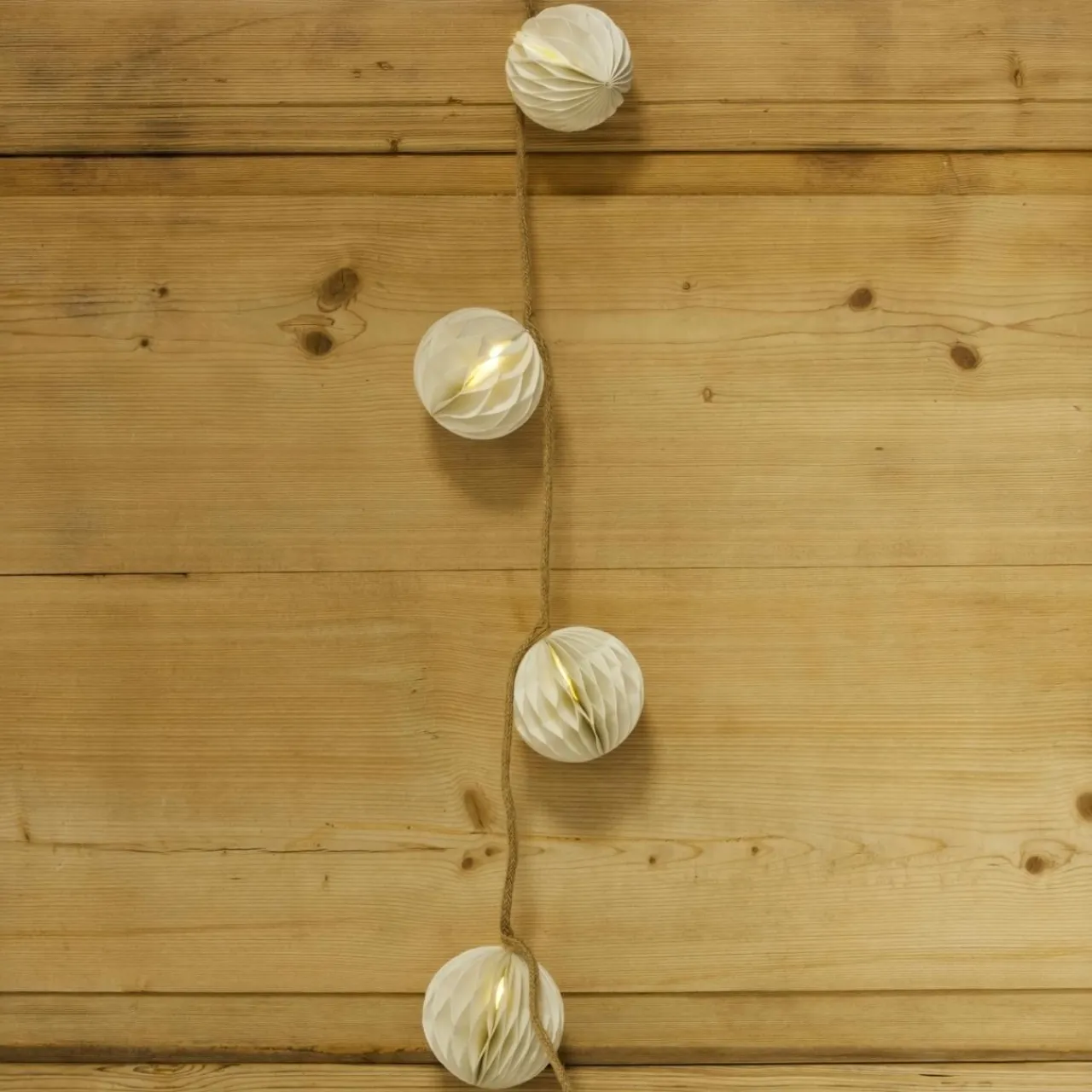 Guirlande Déco|KOOPMAN Guirlande lumineuse déco à piles LED (160 cm) Boules fermeture magnétique Blanc chaud