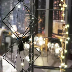 Guirlande Déco|KAEMINGK Guirlande lumineuse déco à piles 1,9 m Carrés Blanc chaud