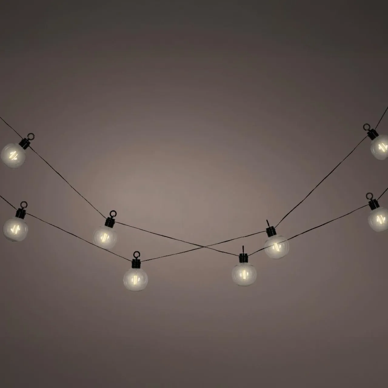 Luminaire Jardin|Eclairage Extérieur|KAEMINGK Guirlande lumineuse de jardin solaire 8 LED (5,8 m) Guinguette en fête Blanc chaud