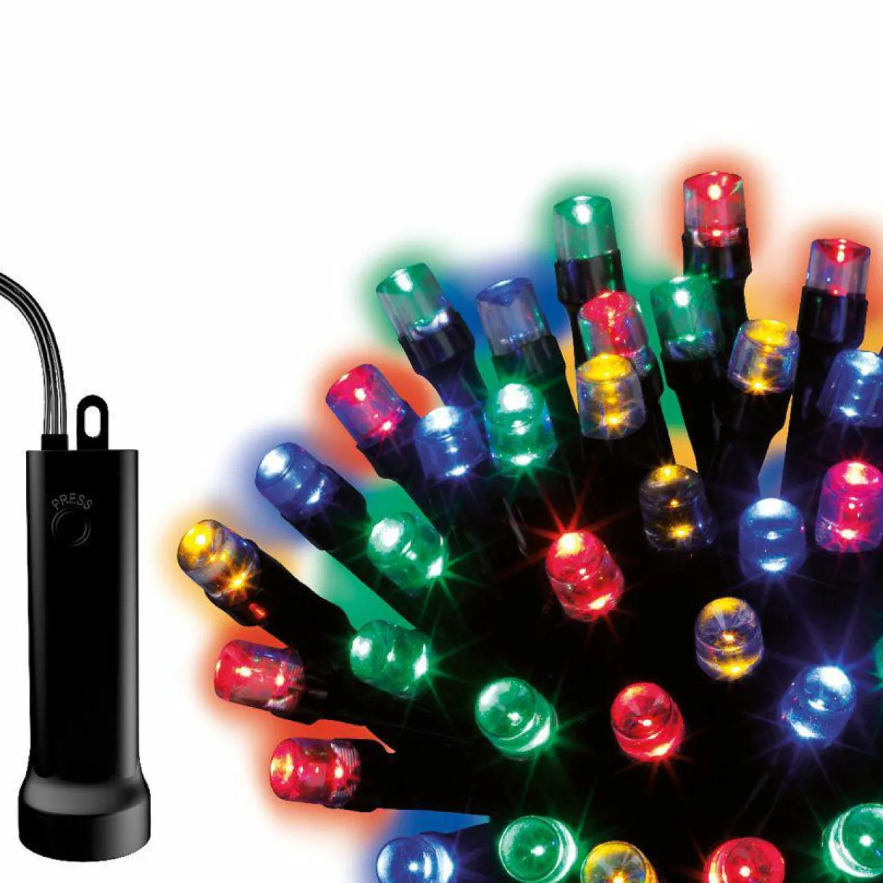 Guirlande Lumineuse|KAEMINGK Guirlande lumineuse Durawise à piles 14,30 m 192 LED câble noir Multicolore Multicolore - câble noir