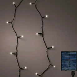 Guirlande Lumineuse|KAEMINGK Guirlande lumineuse Solaire 18 m 240 LED câble noir Rechargeable Blanc froid
