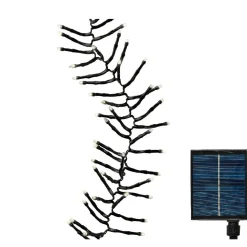 Guirlande Lumineuse|KAEMINGK Guirlande lumineuse Solaire rechargeable 14 m 1512 LED câble noir Grappe Blanc chaud