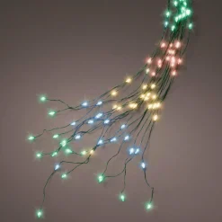 Guirlande Lumineuse|KAEMINGK Guirlande rideau pour sapin H2,10 m 672 Micro LED câble vert Multicolore Multicolore - câble vert