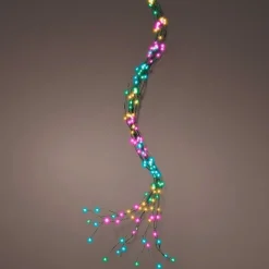 Guirlande Lumineuse|KAEMINGK Guirlande rideau pour sapin H2,40m 832 Micro LED câble vert Multicolore pastel Multicolore Pastel Câble Vert