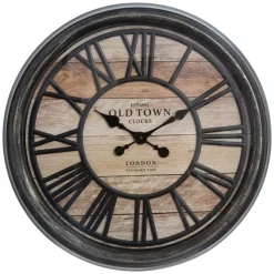 Horloge|ATMOSPHERA Horloge murale (D50 cm) Old Town patiné Marron