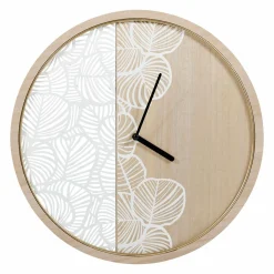 Horloge|OSTARIA Horloge murale en bois (D40 cm) Calathea Blanc