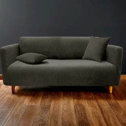 Housse De Canapé, Chaise|douceur d'intu017drieur Housse de canapé extensible effet gaufré (225 x 245 cm) Sacha Gris Anthracite