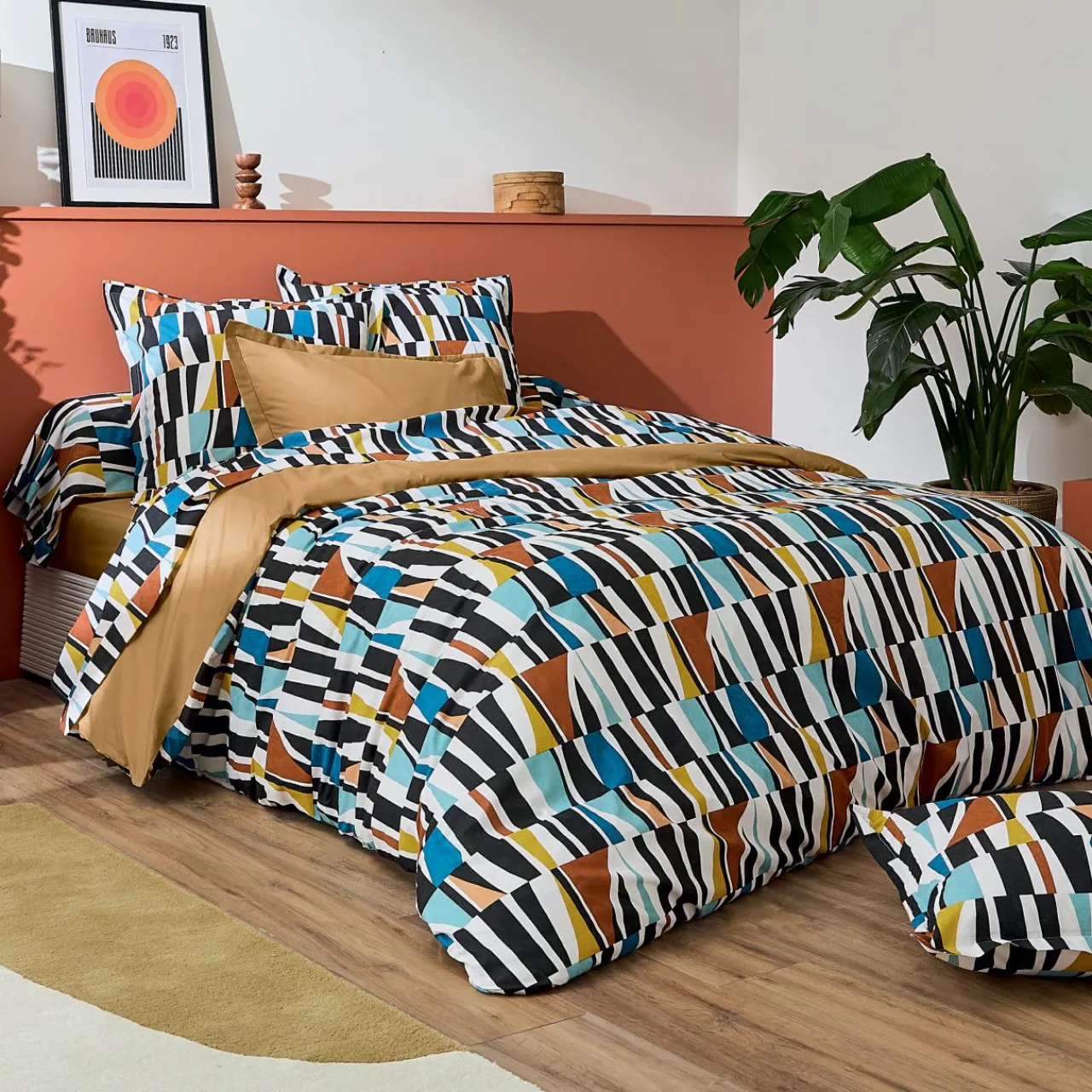 Housse De Couette|TRADI LINGE Housse de couette coton (140 x 200 cm) Pietro Multicolore