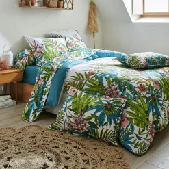 Housse De Couette|TRADILINGE Housse de couette coton (200 x 200 cm) Sumatra Paon Multicolore