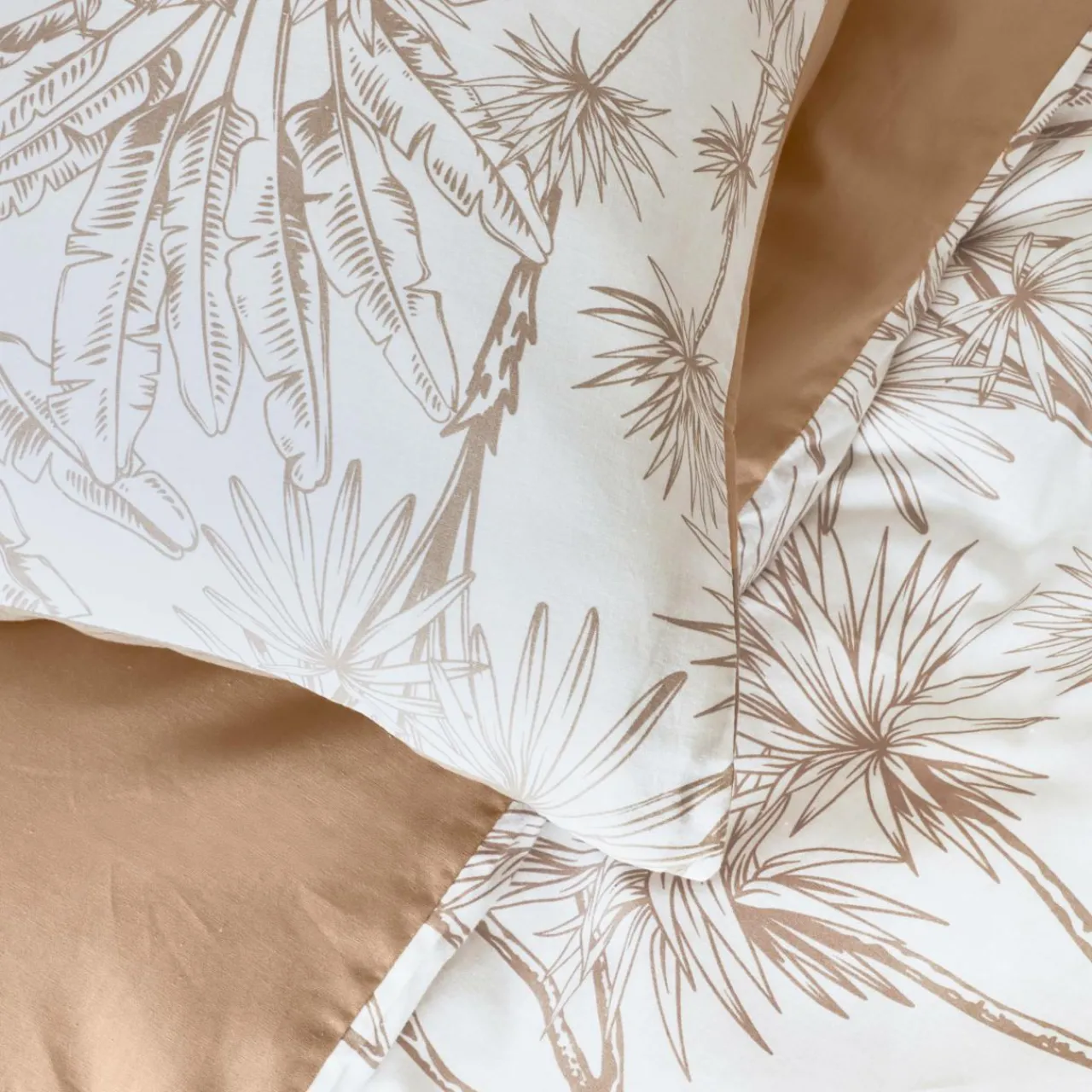 Housse De Couette|EMINZA Housse de couette coton (140 x 200 cm) Lara Marron