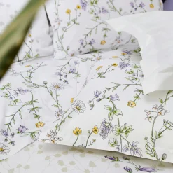 Housse De Couette|TRADILINGE Housse de couette coton (300 x 240 cm) Foliflora he Blanc