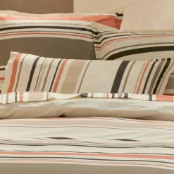 Housse De Couette|TRADI LINGE Housse de couette coton lavé (200 x 200 cm) Hugo Corail Orange