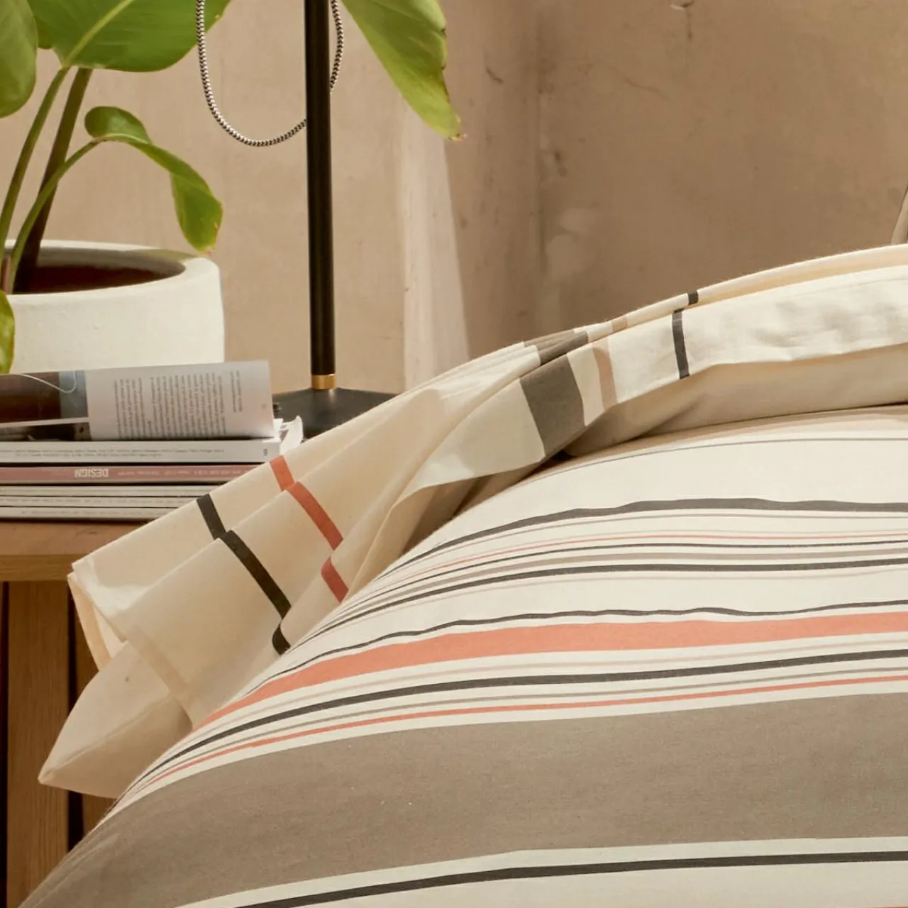 Housse De Couette|TRADI LINGE Housse de couette coton lavé (260 x 240 cm) Hugo Corail Orange