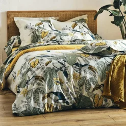 Housse De Couette|TRADILINGE Housse de couette coton lavé (200 x 200 cm) Toco e Vert