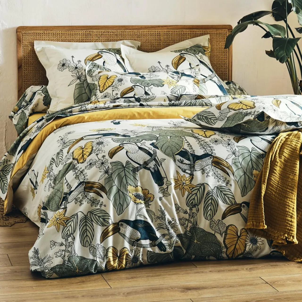 Housse De Couette|TRADILINGE Housse de couette coton lavé (200 x 200 cm) Toco e Vert