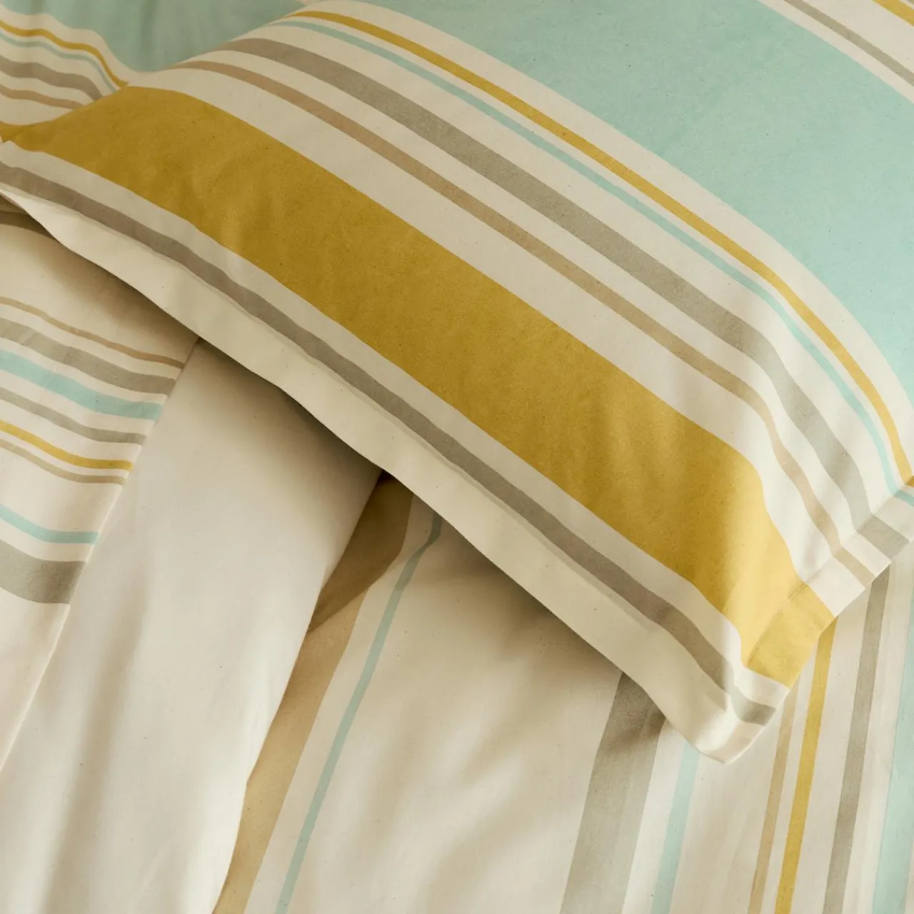 Housse De Couette|TRADI LINGE Housse de couette coton lavé (140 x 200 cm) Hugo Jaune moutarde