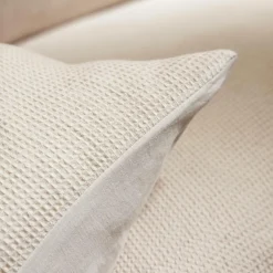 Housse De Couette|EMINZA Housse de couette coton nid d'abeille (200 x 200 cm) Eva Beige