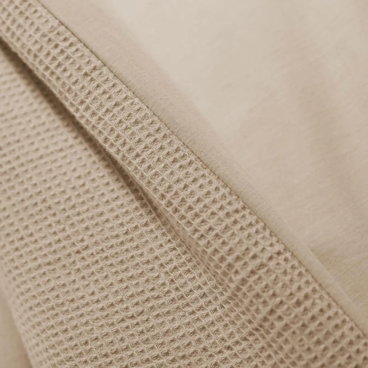 Housse De Couette|EMINZA Housse de couette coton nid d'abeille (240 x 220 cm) Eva Ficelle