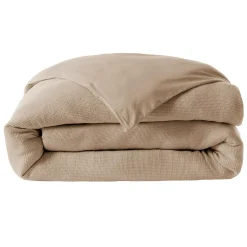 Housse De Couette|EMINZA Housse de couette coton nid d'abeille (240 x 220 cm) Eva Ficelle