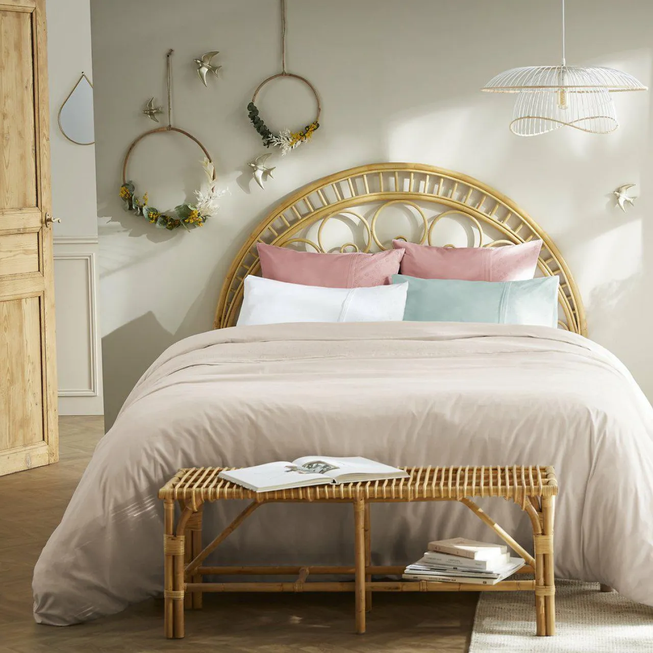 Housse De Couette|L'EFFET PAPILLON Housse de couette dentelle coton (240 x 220 cm) Jeanne he Blanc