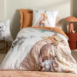 Linge De Lit Enfant|Linge De Lit Enfant|TRADILINGE Housse de couette enfant percale de coton (140 x 200 cm) Tipi Multicolore