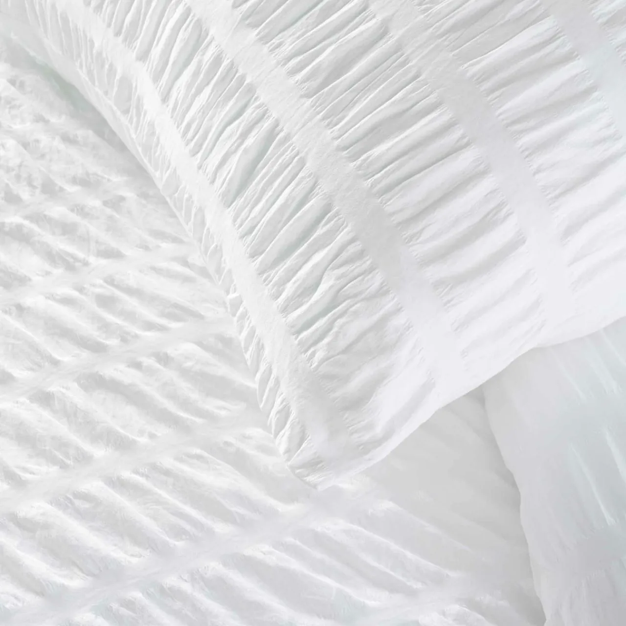 Parure De Lit|Housse De Couette|douceur d'intu017drieur Housse de couette et deux taies microfibre plissée (240 x 220 cm) Plissia he Blanc