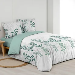 Parure De Lit|Housse De Couette|douceur d'intu017drieur Housse de couette et deux taies d'oreiller percale de coton (260 x 240 cm) Wendy e Vert