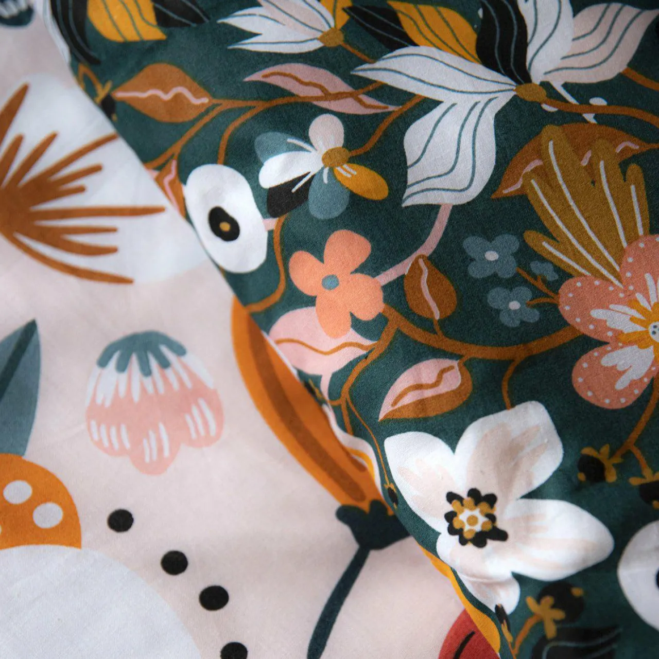 Linge De Lit Enfant|Linge De Lit Enfant|L'EFFET PAPILLON Housse de couette et deux taies enfant coton (200 x 200 cm) Champetre Multicolore