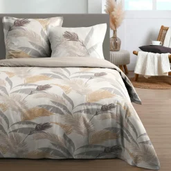 Parure De Lit|STOF Housse de couette et deux taies d'oreiller en coton (240 x 220 cm) Numa Ecru