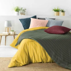 Parure De Lit|Housse De Couette|douceur d'intu017drieur Housse de couette et deux taies microfibre (240 x 220 cm) Cleo Gris Anthracite