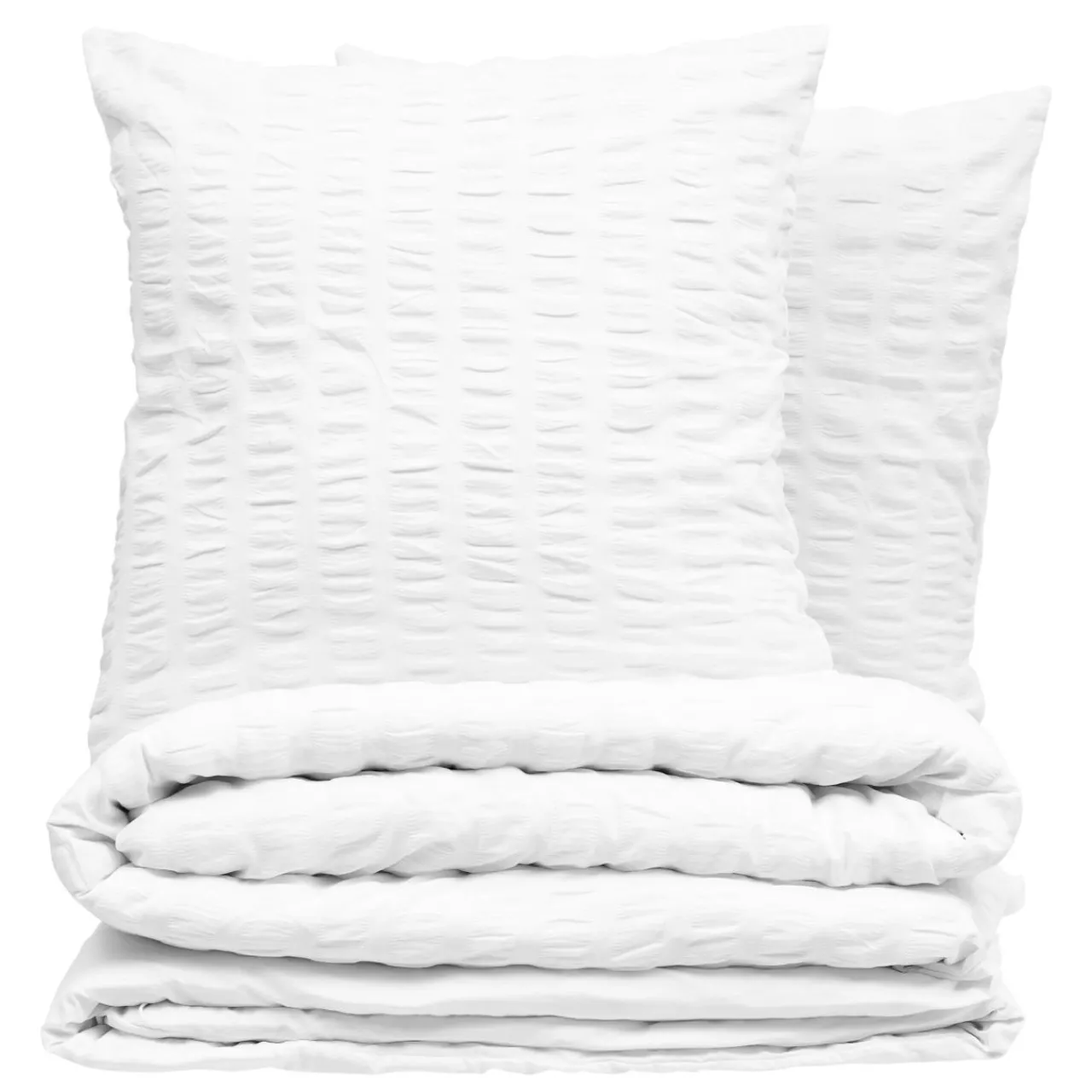 Parure De Lit|Housse De Couette|ATMOSPHERA Housse de couette et deux taies polycoton (260 x 240 cm) Irhia he Blanc