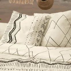 Parure De Lit|Housse De Couette|L'EFFET PAPILLON Housse de couette et deux taies coton (200 x 200 cm) Berbère e Noir