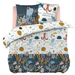 Linge De Lit Enfant|Linge De Lit Enfant|L'EFFET PAPILLON Housse de couette et deux taies enfant coton (240 x 220 cm) Octopia Multicolore