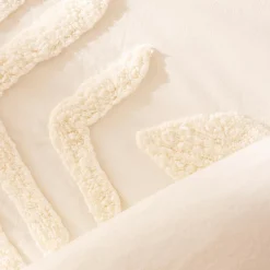 Parure De Lit|Housse De Couette|Atmosphera, cru017dateur d'intu017drieur Housse de couette et deux taies coton lavé (240 x 220 cm) Inu Ecru