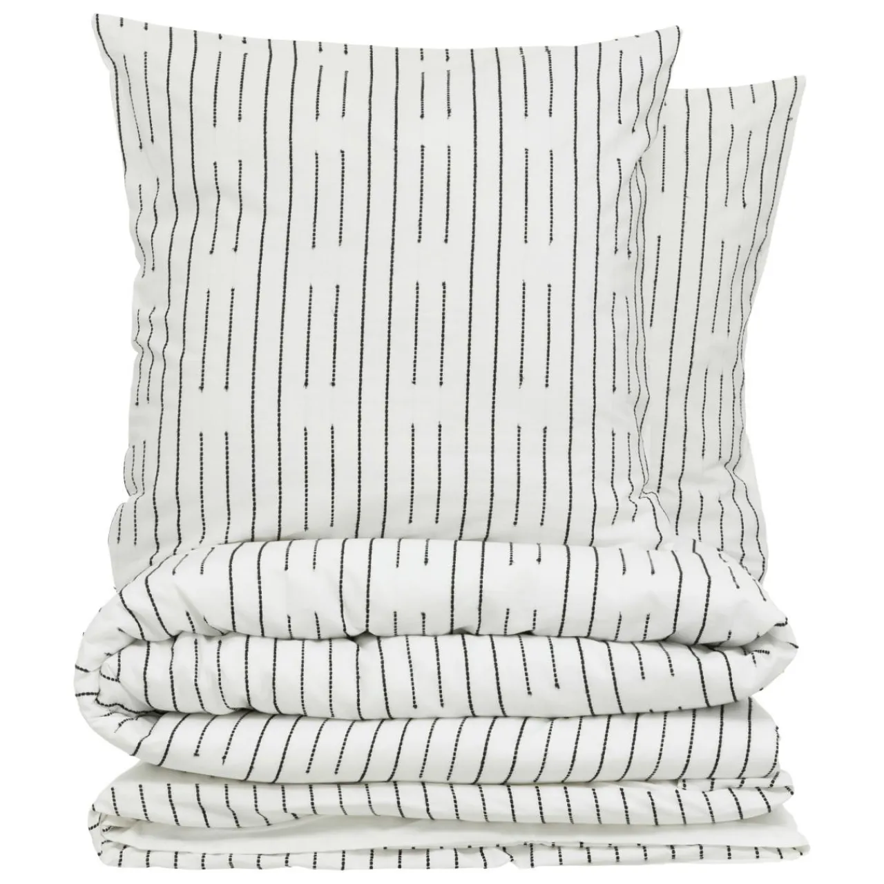 Parure De Lit|Housse De Couette|Atmosphera, cru017dateur d'intu017drieur Housse de couette et deux taies coton (260 x 240 cm) Dobby Grise Blanc