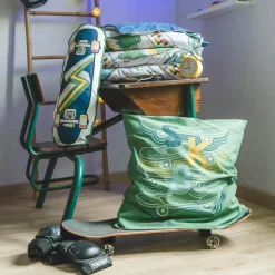 Linge De Lit Enfant|Linge De Lit Enfant|l'Effet Papillon Housse de couette et deux taies enfant coton (200 x 200 cm) California Bleu