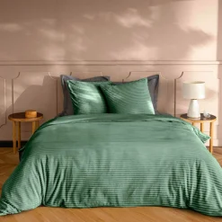Parure De Lit|Housse De Couette|douceur d'intu017drieur Housse de couette et deux taies d'oreiller flanelle (240 x 220 cm) Veloutea cédre Vert