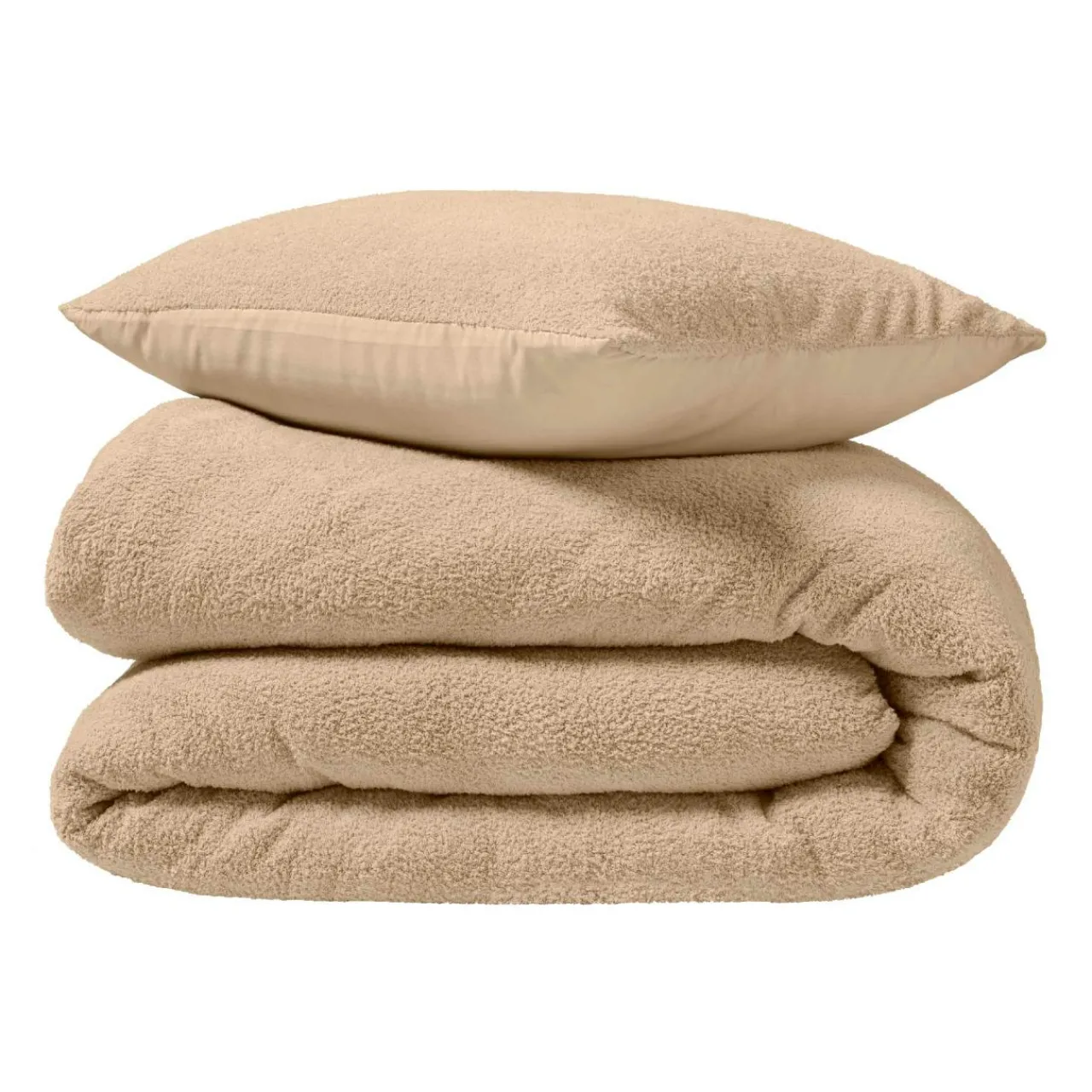 Parure De Lit|Housse De Couette|douceur d'intu017drieur Housse de couette et deux taies d'oreiller bouclette (240 x 220 cm) Helena sable Beige