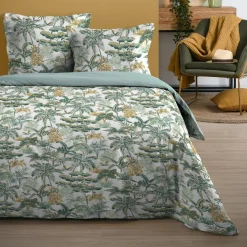 Parure De Lit|Housse De Couette|STOF Housse de couette et deux taies coton (260 x 240 cm) Mafate e Vert