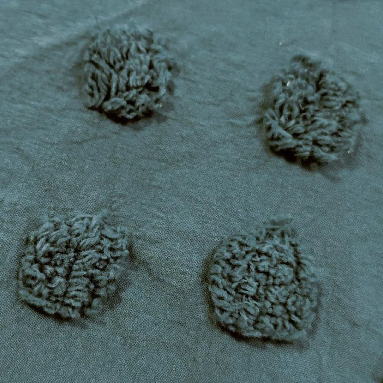 Parure De Lit|Housse De Couette|ATMOSPHERA Housse de couette et deux taies coton lavé (260 x 240 cm) Moura Bleu canard