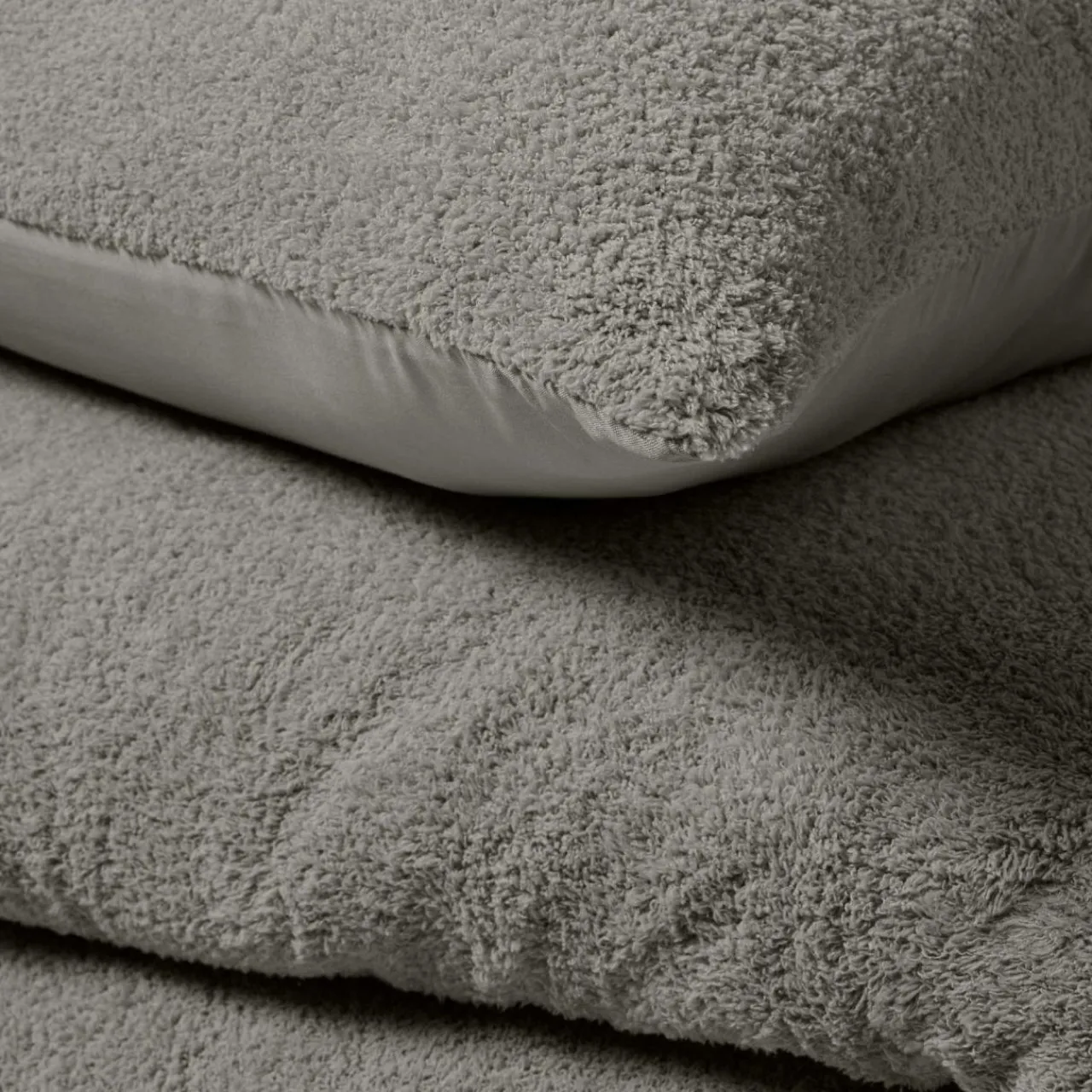 Parure De Lit|Housse De Couette|douceur d'intu017drieur Housse de couette et deux taies d'oreiller bouclette (240 x 220 cm) Helena Gris Anthracite