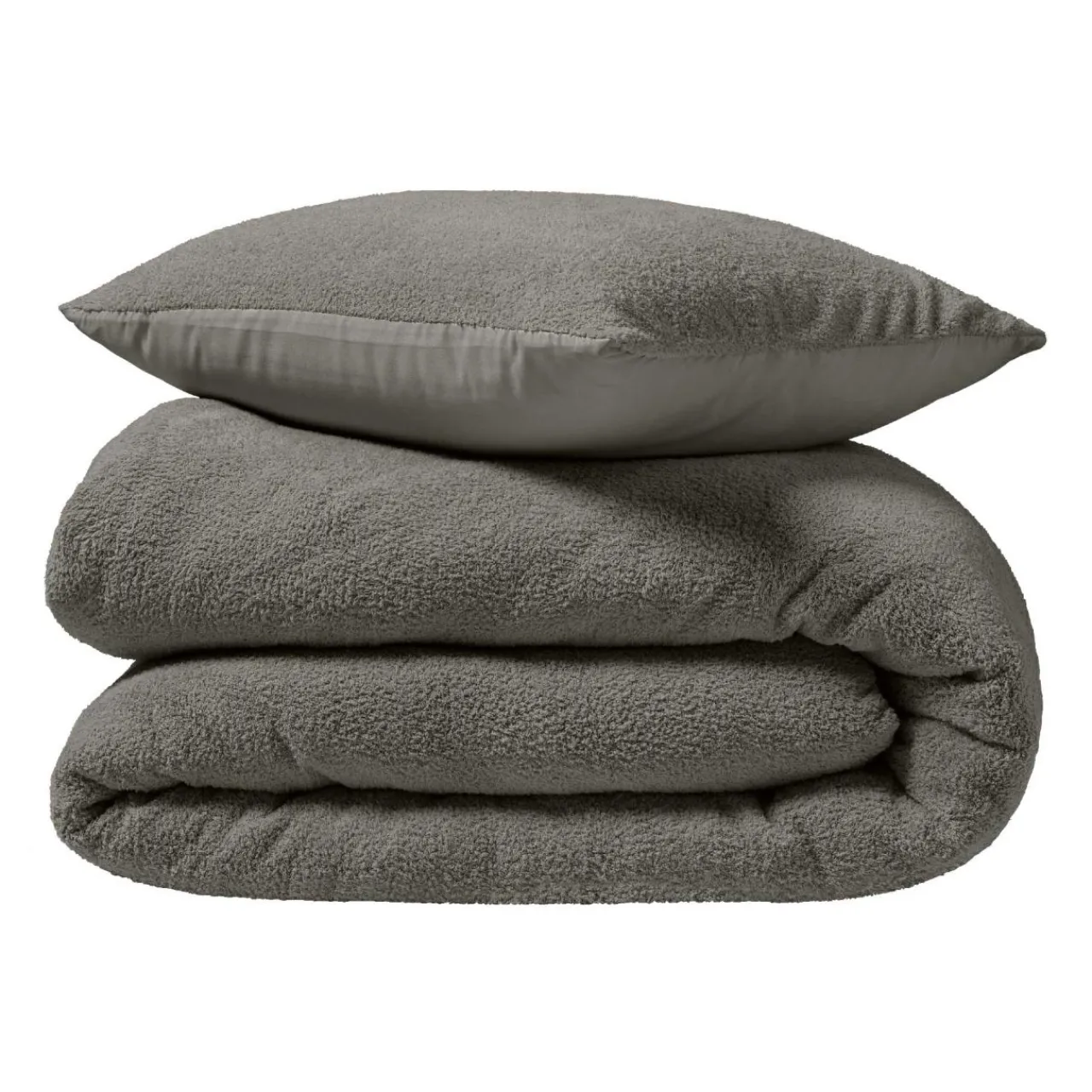 Parure De Lit|Housse De Couette|douceur d'intu017drieur Housse de couette et deux taies d'oreiller bouclette (240 x 220 cm) Helena Gris Anthracite