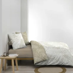Parure De Lit|Housse De Couette|DOUCEUR D'INTERIEUR Housse de couette et deux taies coton (260 x 240 cm) Cassia Beige