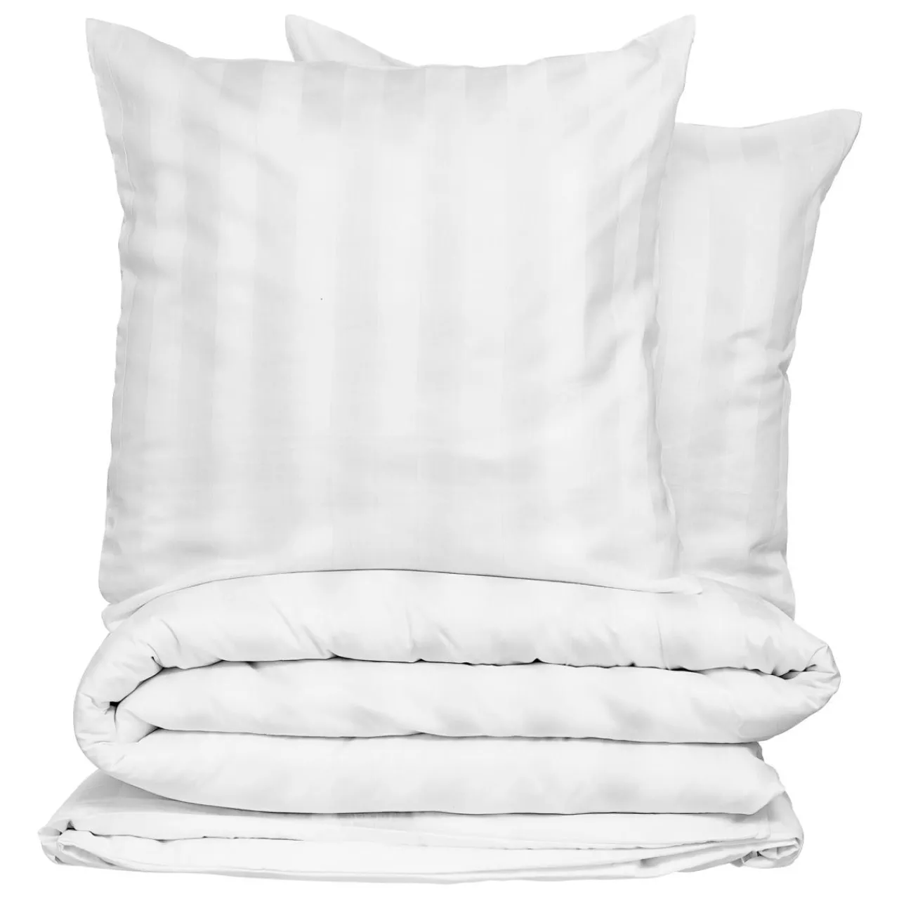 Housse De Couette|Parure De Lit|ATMOSPHERA Housse de couette et deux taies satin de coton (240 x 220 cm) Isadora he Blanc