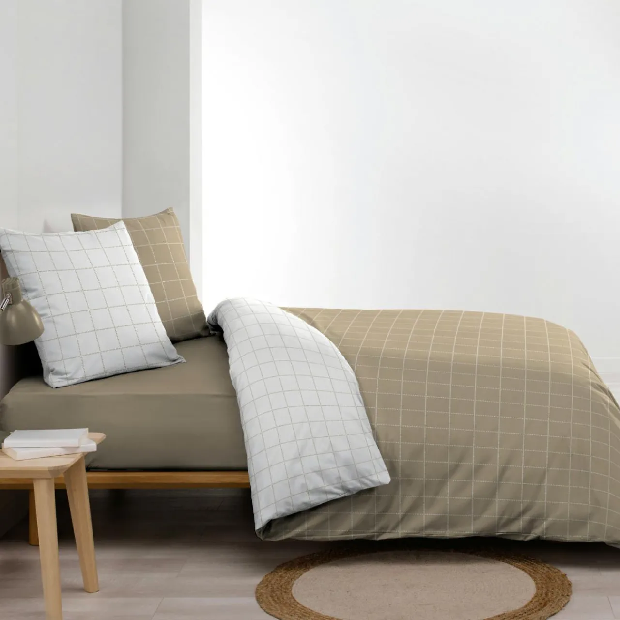 Parure De Lit|Housse De Couette|douceur d'intu017drieur Housse de couette et deux taies d'oreiller en coton (260 x 240 cm) Cadria Blanc